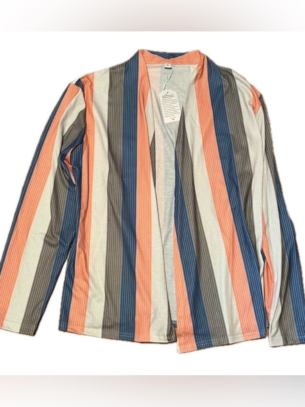 Stylish striped open front cardigan. New with tags. Women’s size XL